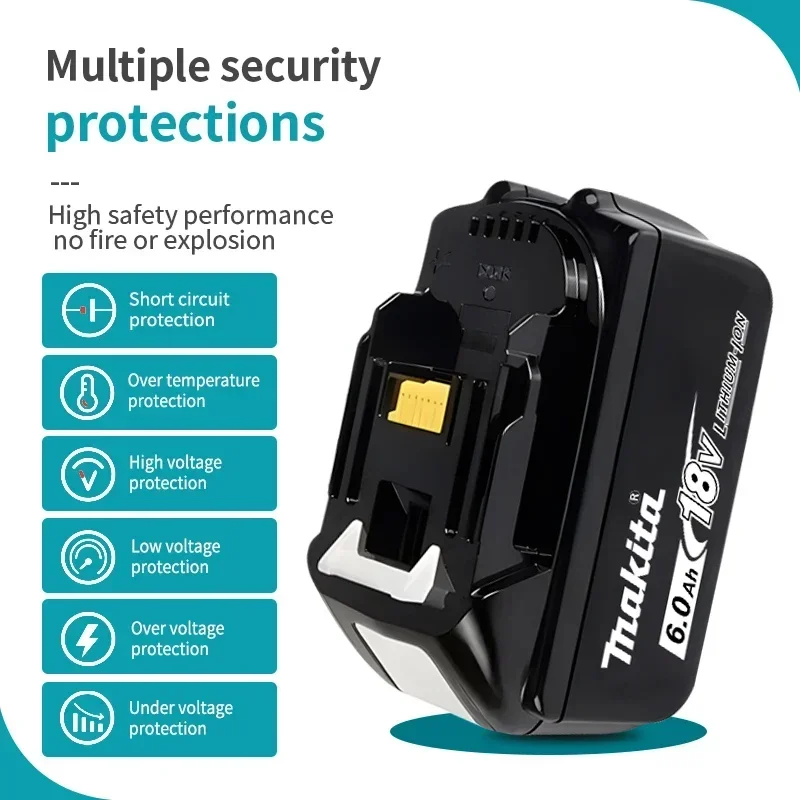 Echter Makita Original 18V 5,0/6,0Ah wiederaufladbarer Lithium-Ionen-Akku für DTD173 TWO04G DTW700 DGA404 Hochwertiges Elektrowerkzeug – Detail 19