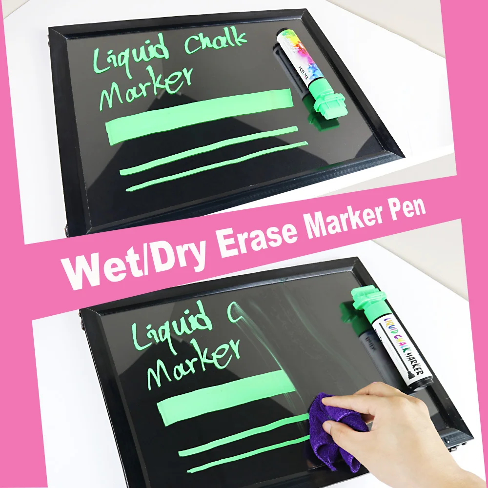 8 Colors Liquid Chalk Marker Pen 30mm Erasable Graffiti Markers for Stone Glass Whiteboard Window Art Supplies 4