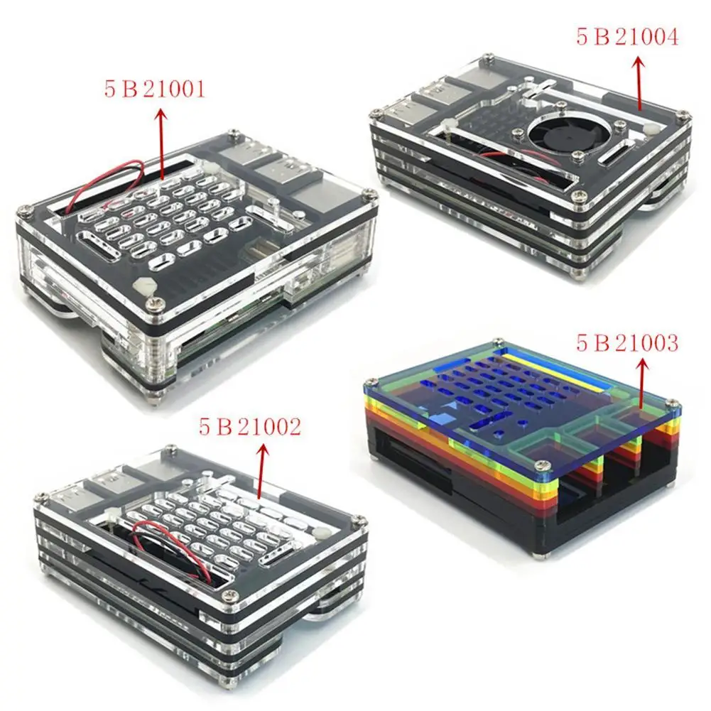 Custodia In Acrilico A 9/10 Strati Per Raspberry Pi 5 Compatibile Con Raspberry Pi 5 Active Cooler