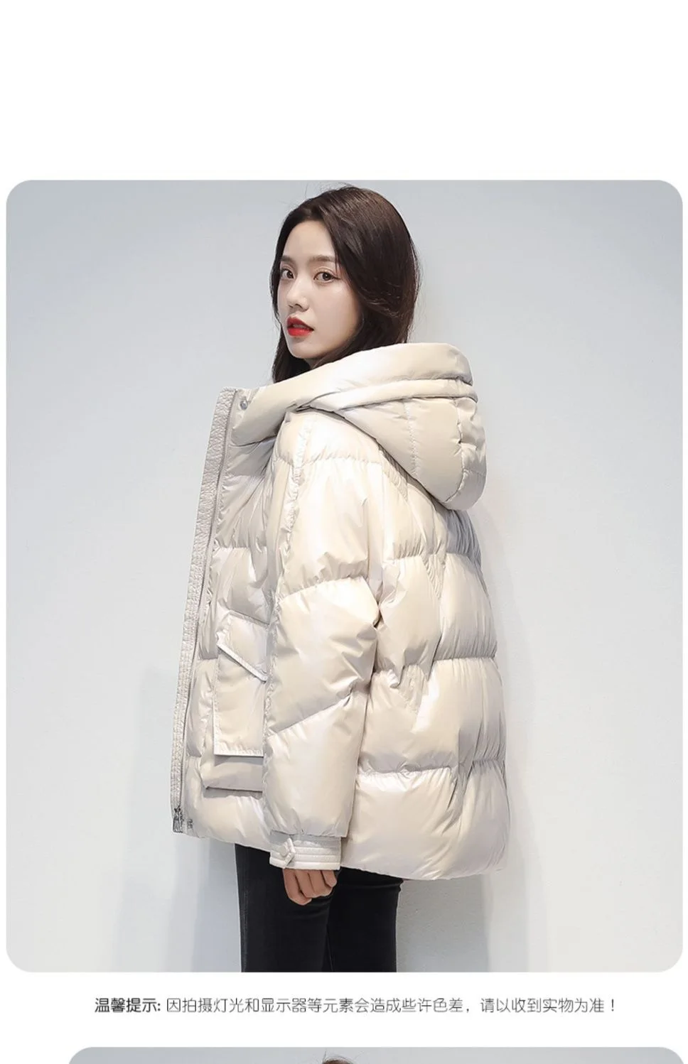 Short Down cotton Jacket For women's Winter 2026 New Glossy Fashion Loose Thick Coat Female Casual Cotton Hooded Parka Jackets