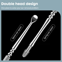KK 360° Spiral Massage Ear Pick Ear Wax Removal Tool Stainless Steel Ear Spoon Flexible Design Ear Canal Cleaner Ear Care Tool 2