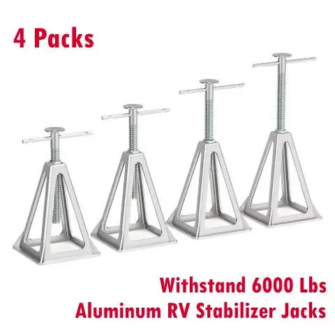 4 Cales Stabilisatrice Aluminium Pour Camping-car 6000lbs – Réglables, Légères Et Ultra Résistantes