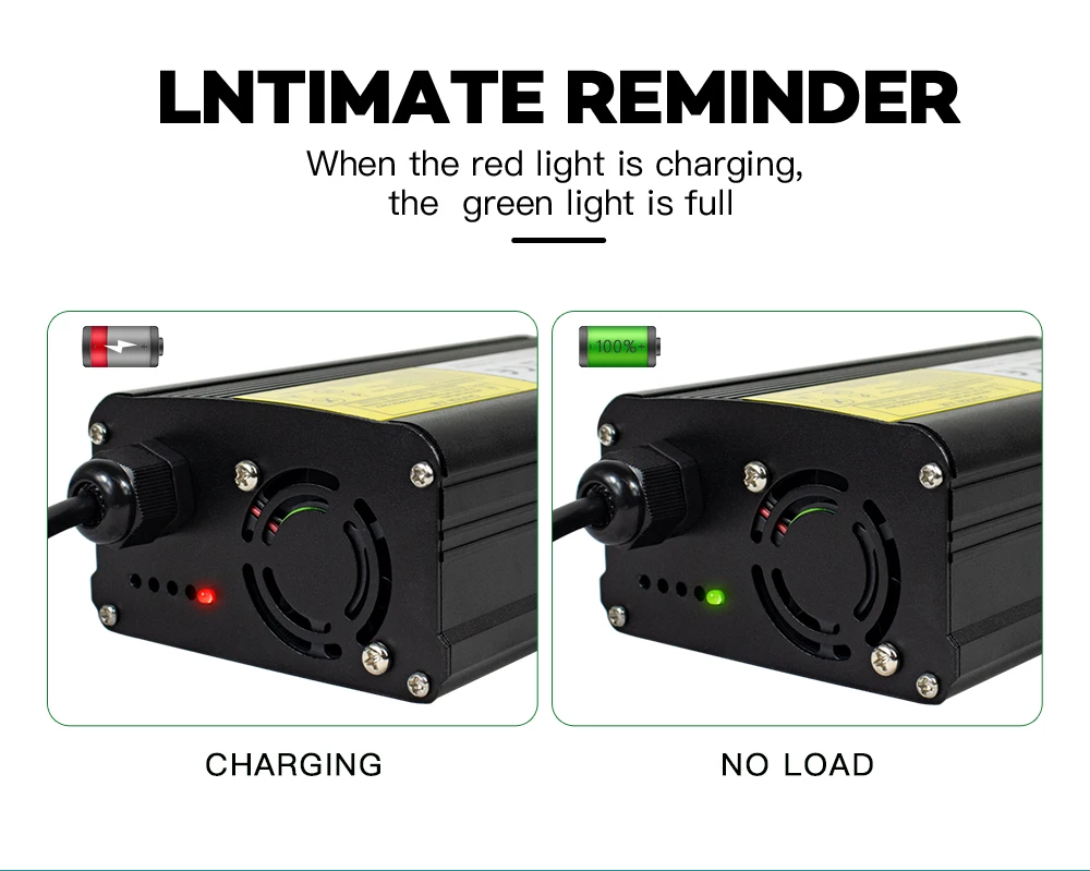 YZPOWER 14,6 V 20 A Lifepo4 Lithium-Batterie-Ladegerät für 12 V-Pack Elektrofahrrad, Aluminiumgehäuse, Eisen mit Lüfter – Detail 8