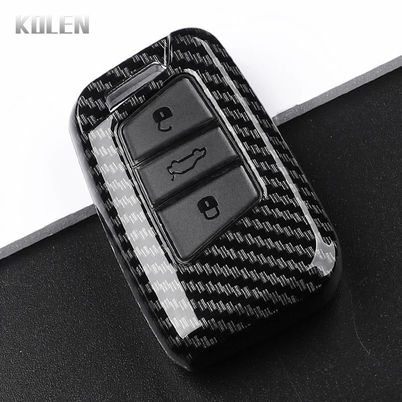 Carbon Fiber Style Car Key Case Cover