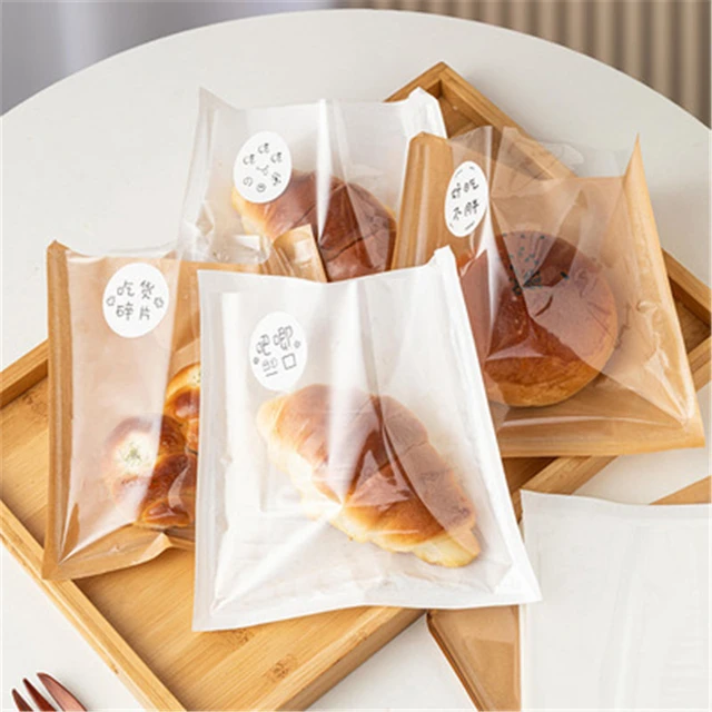 100PCS Kraft Paper Bag French Fries Hamburger Wax Paper Food Cookie Bread  Snacks Baking Takeaway Bags Cake Boxes Packaging - AliExpress