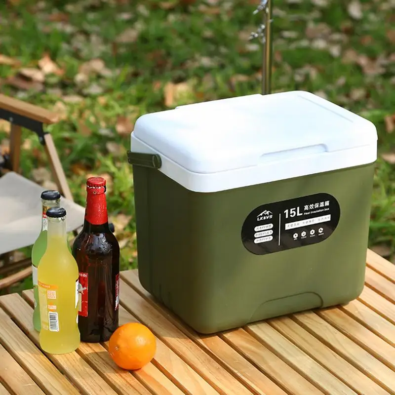 15L Outdoor Incubator Portable Food Storage Box Car Cold Ice Fishing Box Cooler Mini Fridge For Travel Beach Camping