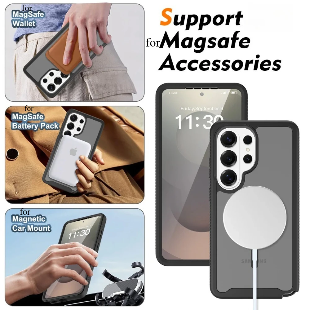 Heavy Duty Shockproof Magnetic Armor Case with PET Screen Protector