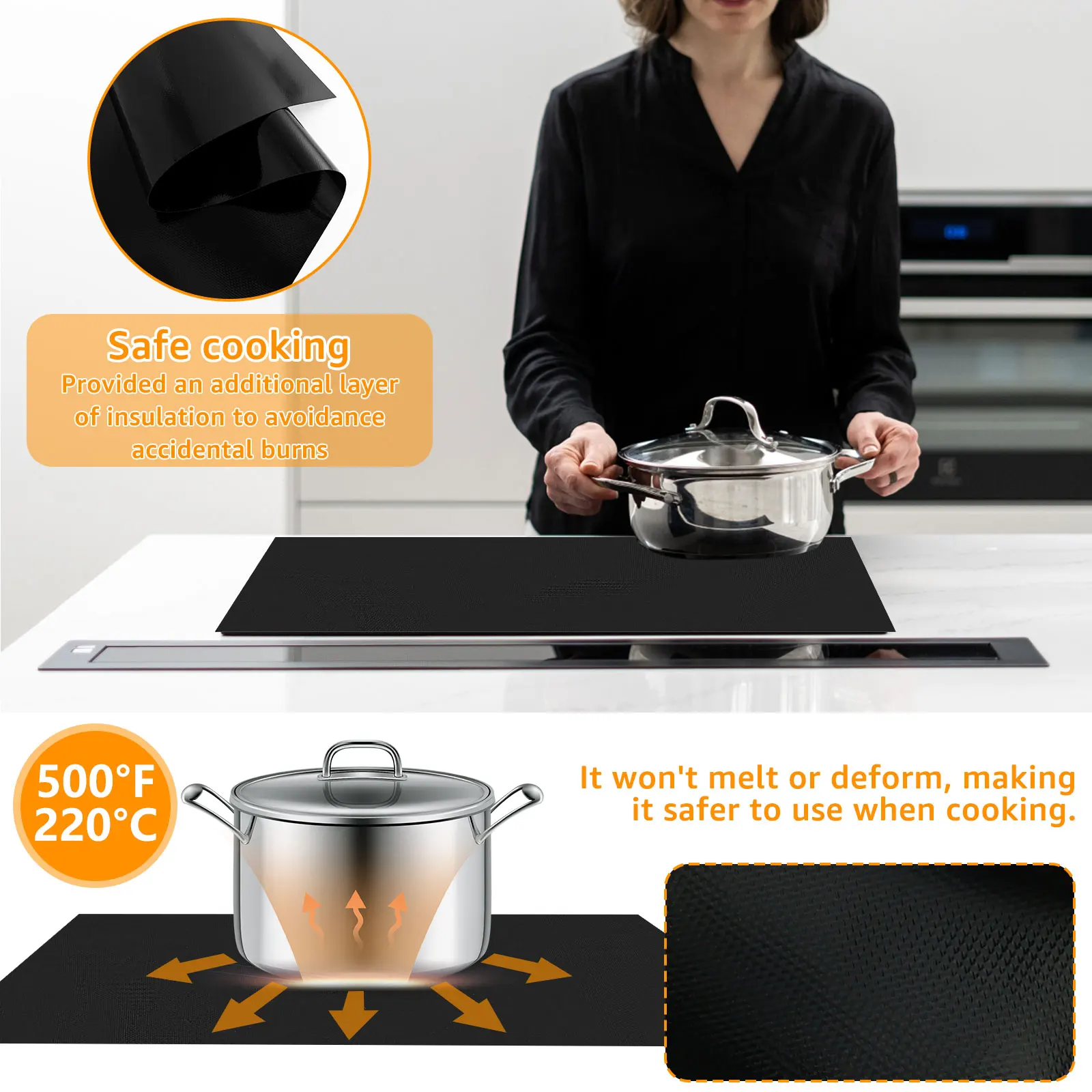 Silicone Induction Cooktop Mat Non Slip Electric Stove Cover Protector Kitchen Accessories
