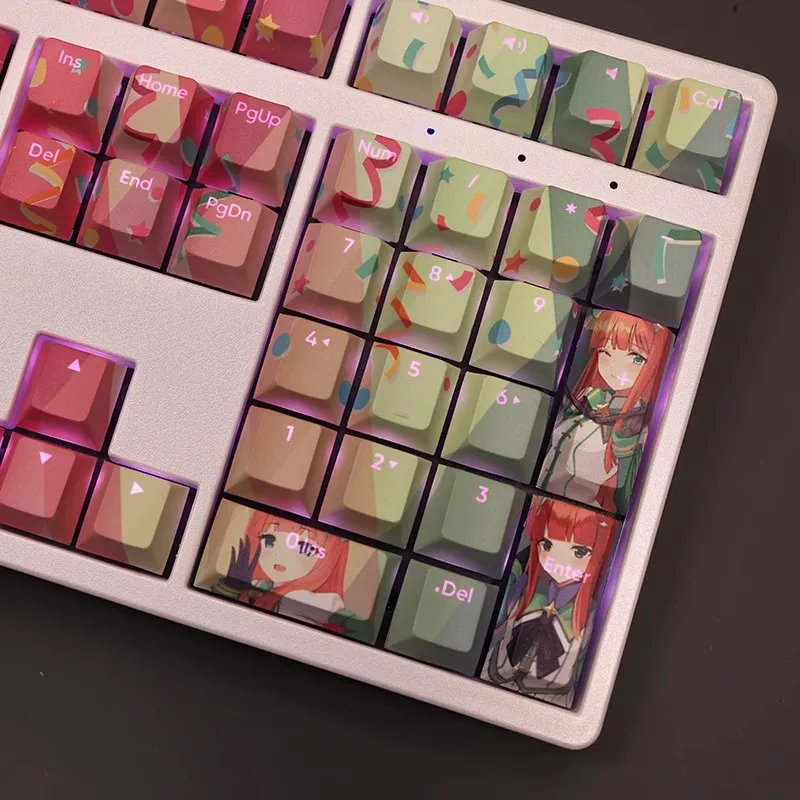 Muito Derby Silence Suzuka Pbt Keycap Teclado Retroiluminado Anime Gaming Key Caps para Ansi 61 87 104 108 Chaves Set - Imagem 3