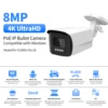 Hikvision Protocol 8MP Bullet Camera 4K PoE IR Night Vision 2-Way Audio Built-in Mic Speaker Human Vehicle Detect Surveillance 2