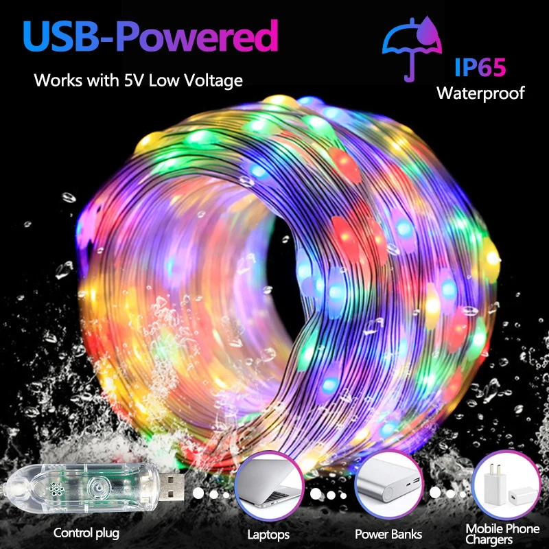앱 스마트 다채로운 조명 DIY 블루투스 USB 포인트 컨트롤, 심포니 LED RGB 조명, 스트링 크리스마스 장식, 분위기 조명