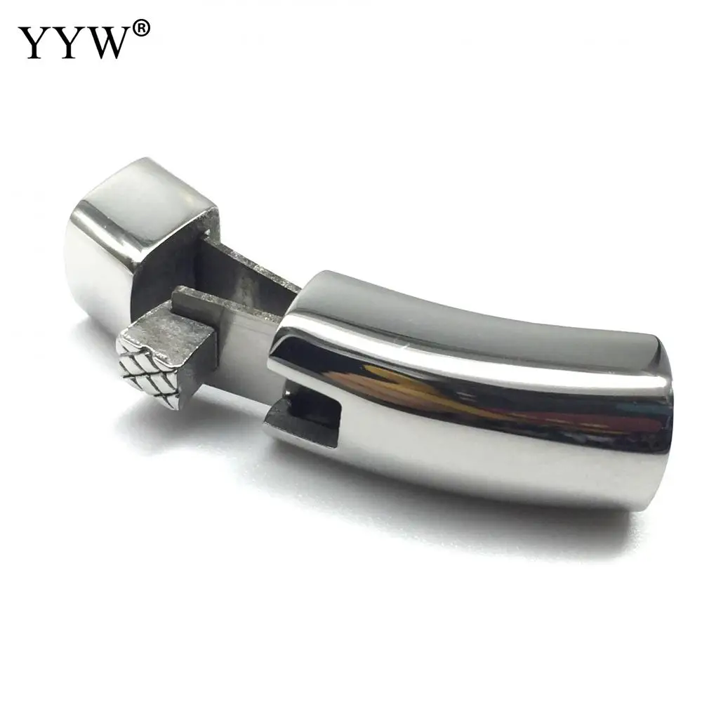 10pcs Stainless Steel Bayonet Clasp 8*8mm Hole Size For Leather Cord Magnet Lace Buckle Bracelet Jewelry Diy Making Accessories