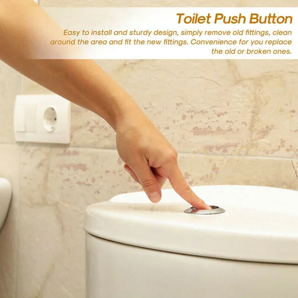 Universal 38mm Hole Toilet Button Cover Closestool Round Single Press Tank Push Switch Water Saving Rod Accessories
