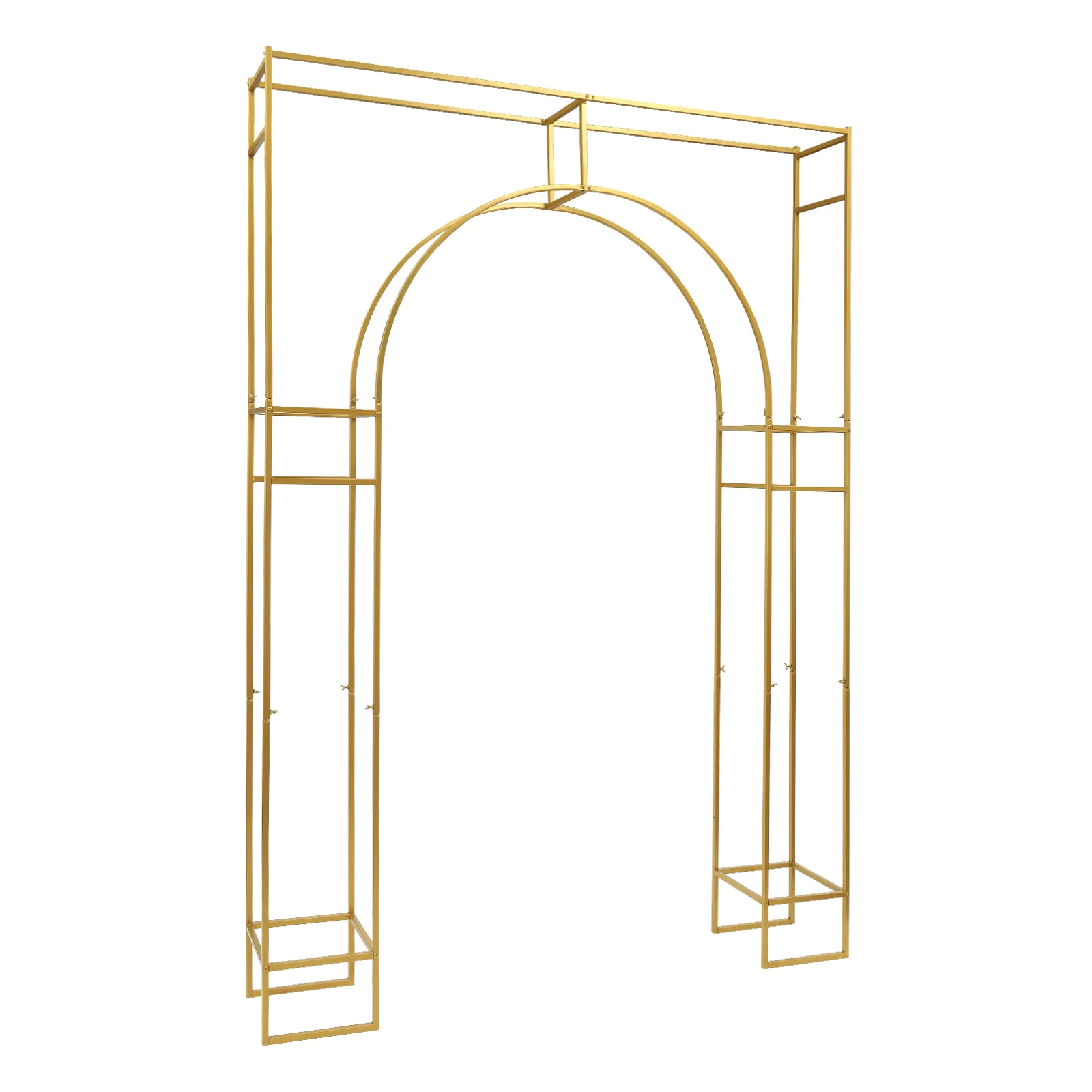 Goldfarbener Hintergrundständer mit mehreren Szenen, 1,8 x 2,4 m, freistehend, für Hochzeit, Weihnachten, Geburtstag, Party, Gangbogen, Dekoration, Kohlenstoffstahl – Detail 22