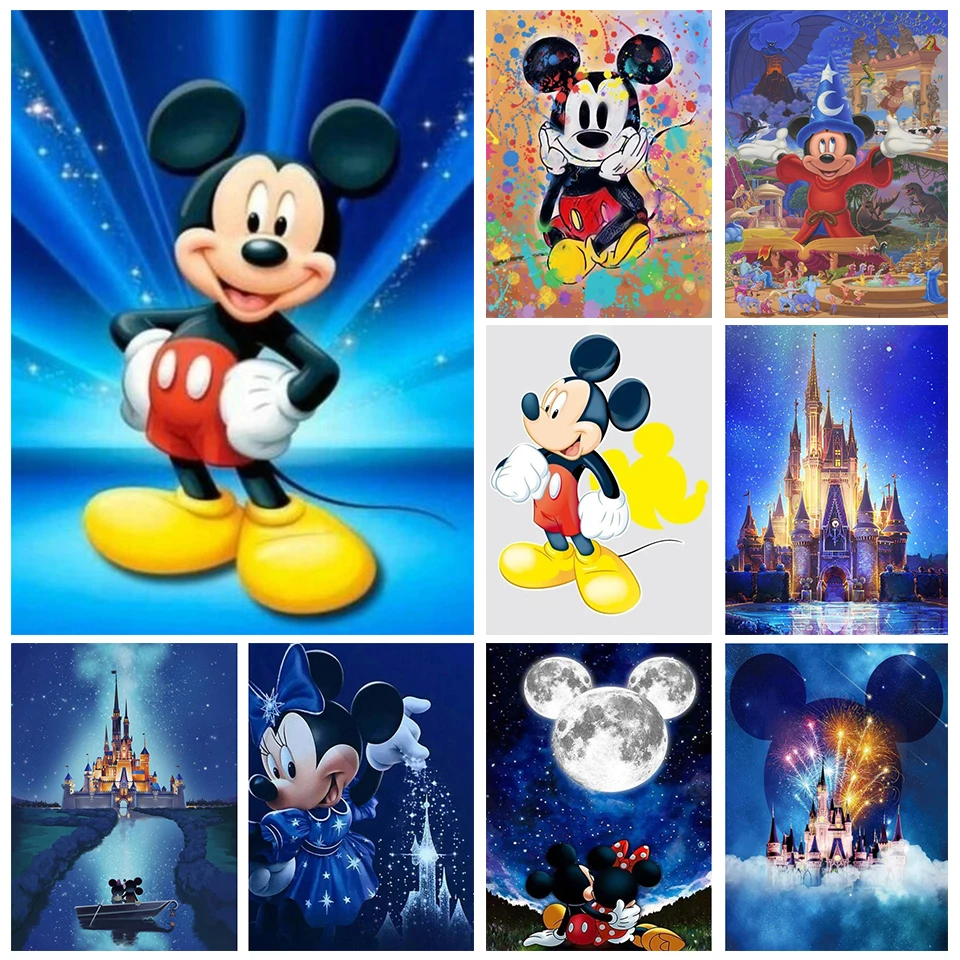 Disney Color Number Adults Paintings Mickey Minnie Mouse Mickey