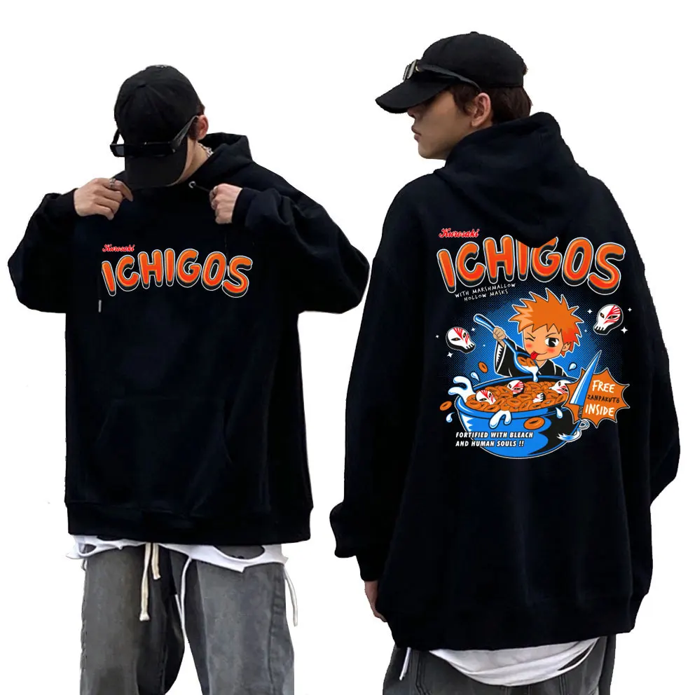 

Vintage 90s Men Manga Oversized Funny Cartoon Zaraki Kenpachi Hoodies Male Anime Bleach Hollow Cereals Kurosaki Ichigo Hoodie