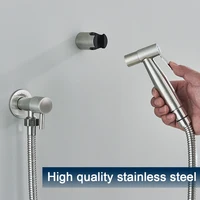 Black Single Cold Water Toilet Bidet Sprayer Faucet Bathroom Stainless Steel 304 Nickel Shower Bidet Wall Mounted Woman Cleaner 2