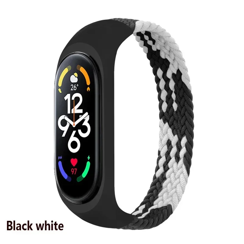 Nylon Braided Solo Loop Strap Bracelet for Fitness Tracker Wristbands