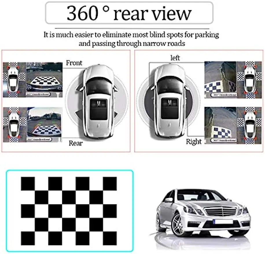 4pcs*(1.6 * 1.2M) 2D Vehicle Camera Calibration Calibration Cloth for 360-Degree Panoramic Bird's-Eye Panoramic DVR System