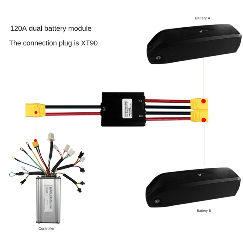 Mountain Bike Lithium Battery Modification Replacement Accessories 40V-100V 120A High-Power Dual Battery Module XT90
