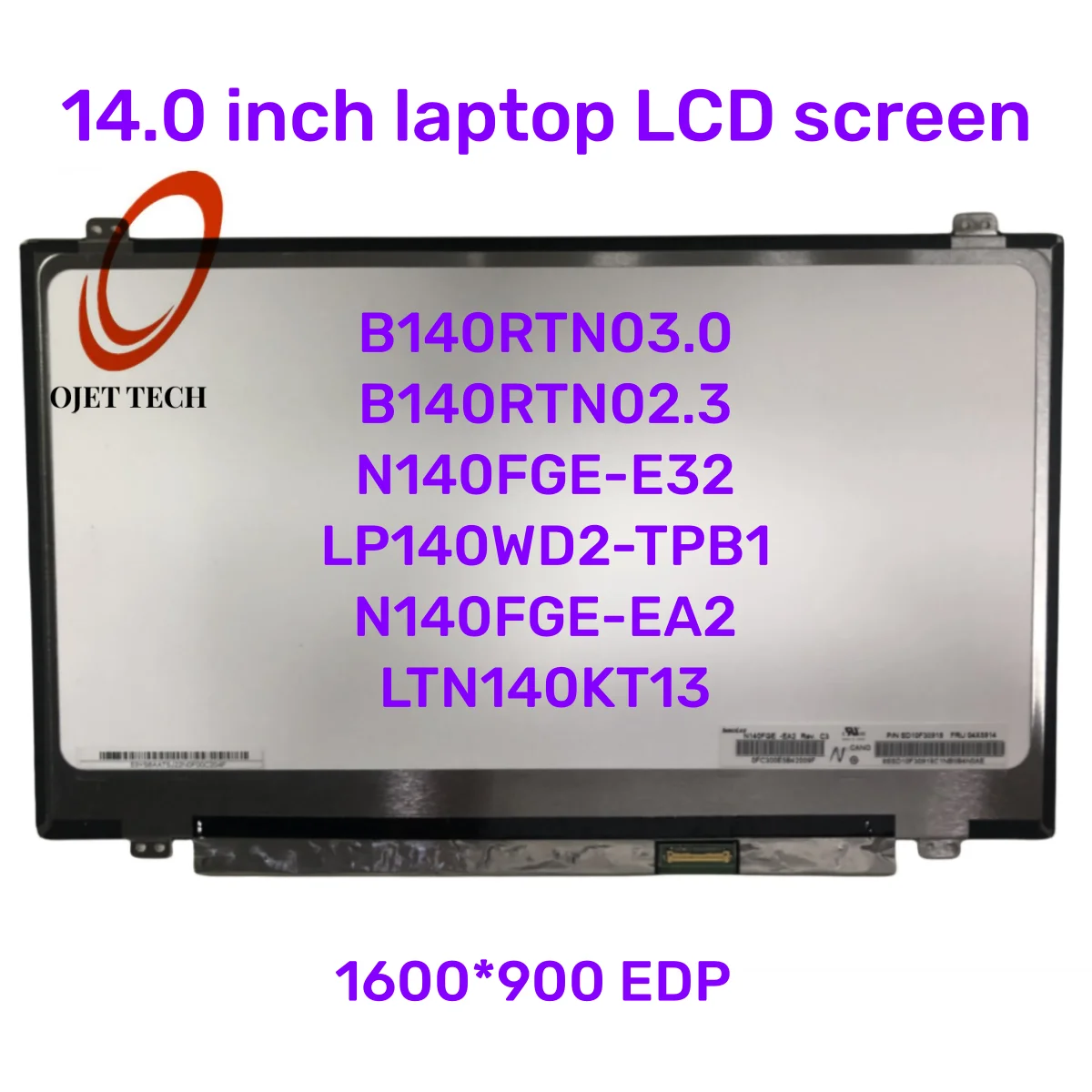 Tela Lcd do Portátil 140 B140rtn03.0 B140rtn02.3 N140fge-e32 Lp140wd2-tpb1 Ltn140kt131600 900 Edp
