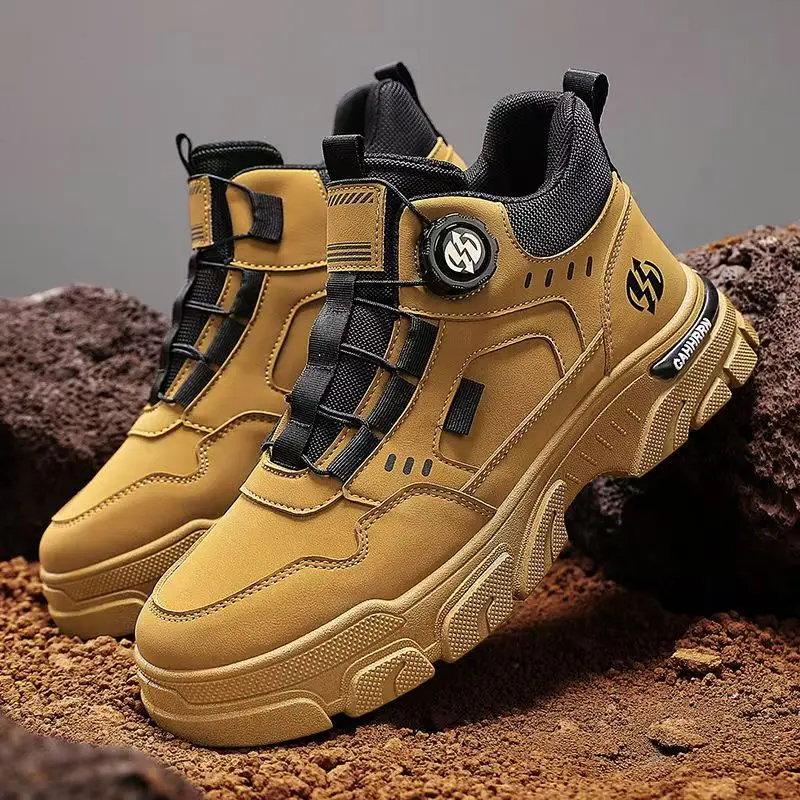 Men's Casual  Boots High-Top Wear-Resistant Sporty Trendy British Style Autumn Winter Anti-Slip Shoes PU Leather - 5