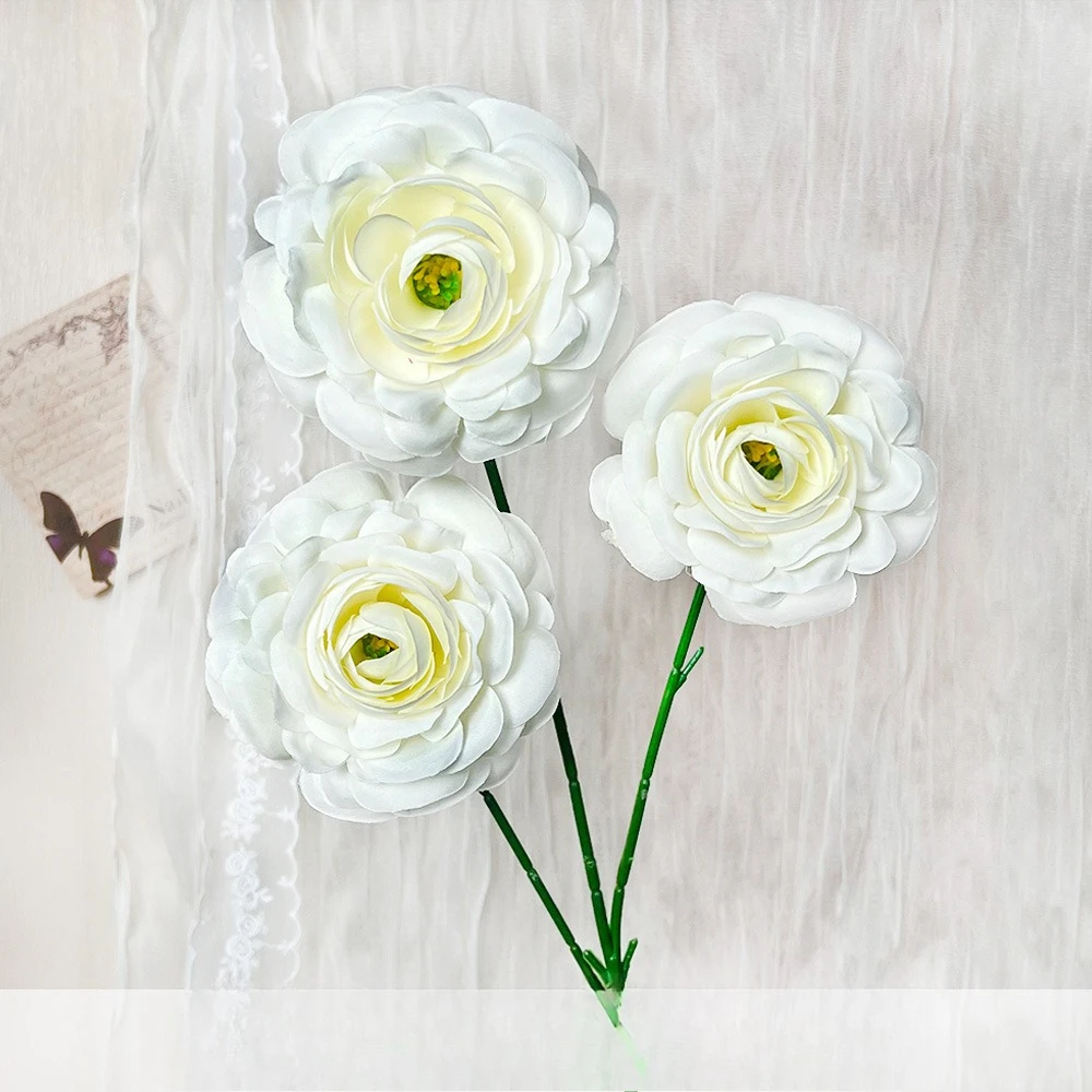 10 Stück Hochzeits-Deko Rosa Lotus-Tau Künstliche Blumen für Auditorium-Dekoration Simulierte 3-Zweig-Lotusblumen Seiden-Kunstblumen – Detail 9