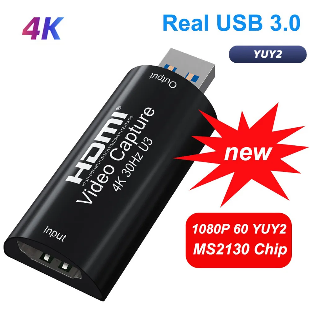 MS2130 Mini 4K Video Capture Card 1080P 60fps PS4 Camera Recording Box HDMI To USB 3.0 PC Live Streaming Grabber Game Recorder 1080p video capture card convenient compact hdmi to usb 60fps game capture card for recording live streaming grabber