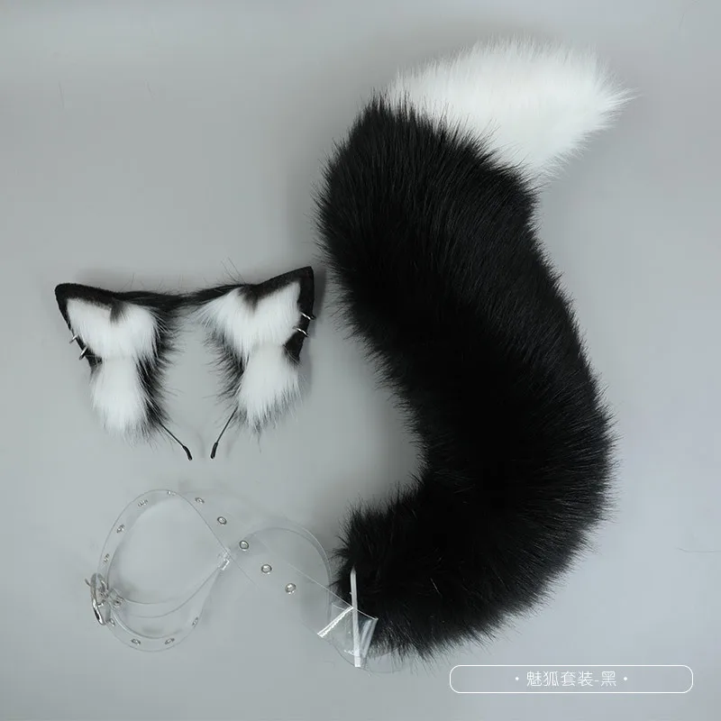 New Grey Wolf Fox Headwear Furry Cat Ear Cat Tail Props Jackal Ears Headband Handmade Anime COSPLAY Lolita KC LOL Accessories hair accessories anime cosplay props
