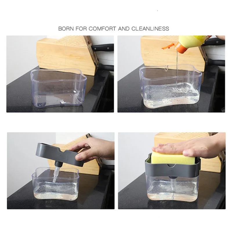 soap dispenser Automatic Bottle For Liquid Soap Kitchen Sponge Dispenser Manual