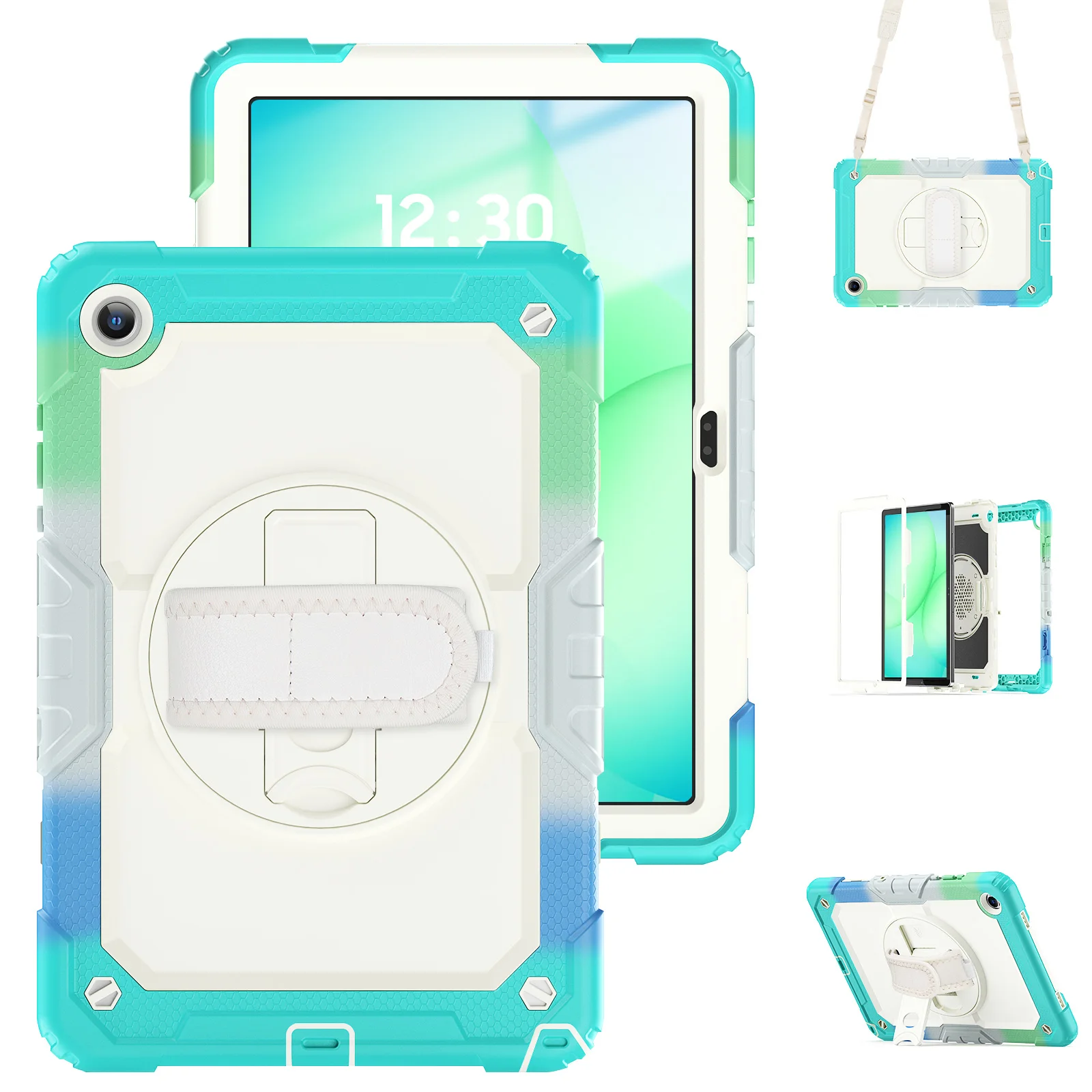 Durable Shockproof Tablet Case with Hand & Shoulder Straps - Kids Safe Cover