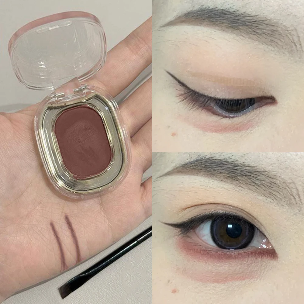 Rotbraune Monochrome Lidschatten-Puder-Palette Seidig Matte Schokoladenrote Lying-Silkworm-Eyeliner Wasserfester Aegyo-sal Augen-Make-up – Detail 6