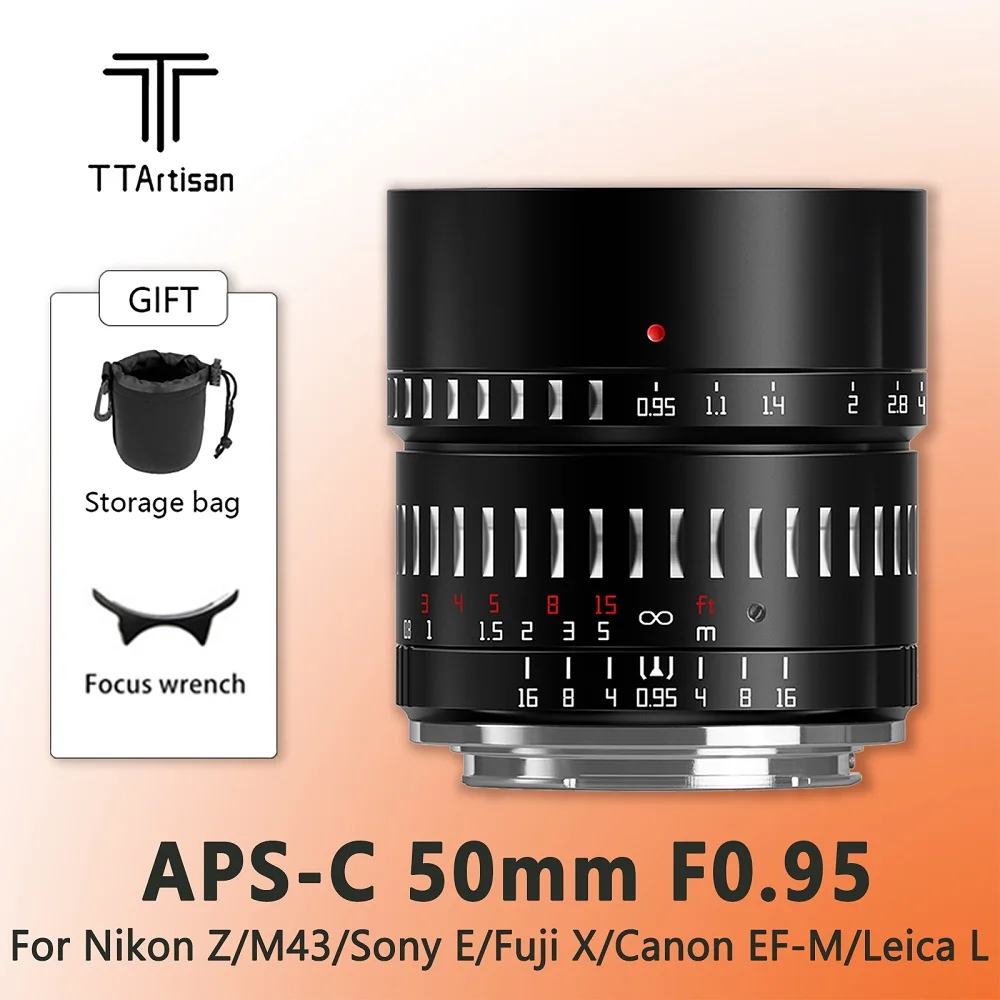 Ttartisan 50Mm F0.95 Obiettivo Principale Ad Ampia Apertura Per Fotocamera Sony E Mount Fujifilm X Canon M Leica L Nikon Z Panasonic Olympus M43