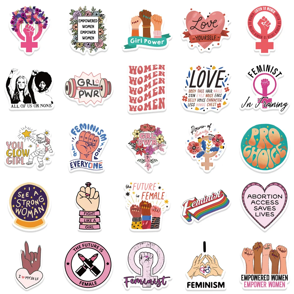 Strong Women Stickers Dot Journal Accessories Feminist 