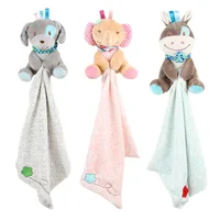 Baby Soothe Appease Towel Stuff for Newborns Cartoon Animal Soft Soothe Towel Comforter Plush Baby Toy for Stroller 0-12 Months 1