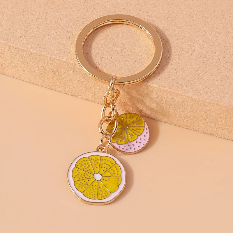 Niedlicher Frucht-Zitronen-Schlüsselanhänger für Autoschlüssel, Souvenir-Geschenke für Frauen und Männer, Handtaschenanhänger, Schlüsselring, DIY-Schmuckdekoration – Detail 7
