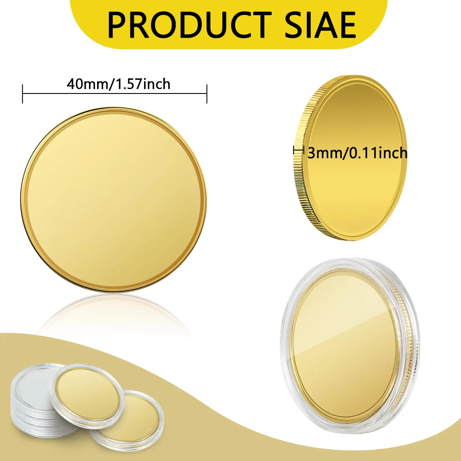 1/5/10/20PCS Blank Challenge Coins Acrylic Protection Box Brass/Iron silver Plated For DIY Sculpture Badge Creation Engraving acrylic protection box