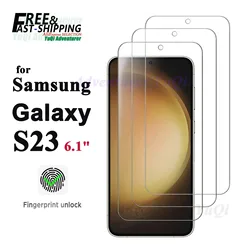 Premium Tempered Glass Screen Protector - Ultra Clear HD with 9H Hardness and Fingerprint Unlock - 3 pcs (For SAM S23 5G)