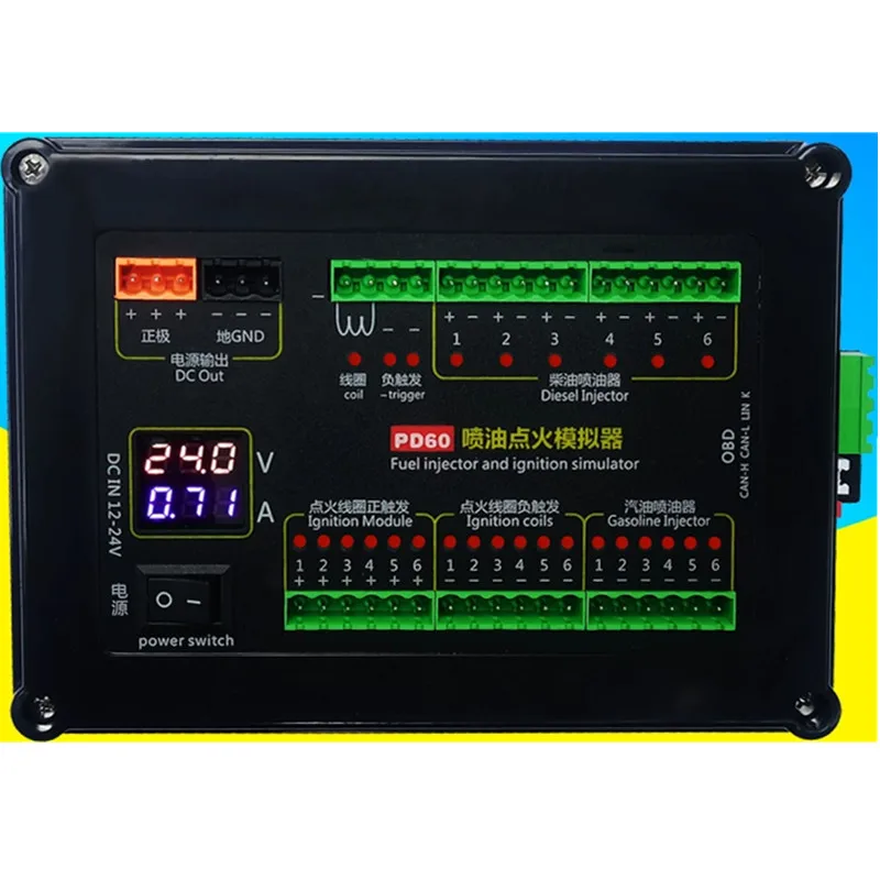 PD60 Fuel Injection Ignition Coil Simulator Petrol Diesel Vehicle Computer Board ECU Maintenance Platform Testing Equipment