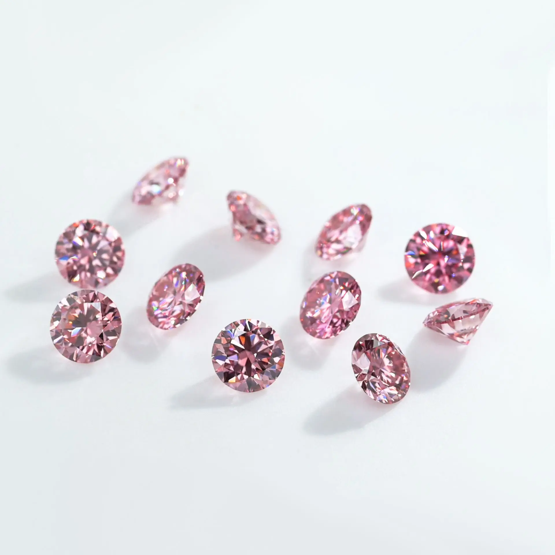 모이사나이트 핑크 라운드 패싯, 6.5mm 1 캐럿, 랩 그로운 DIY 다이아몬드 주얼리 반지, GRA 인증서 제작