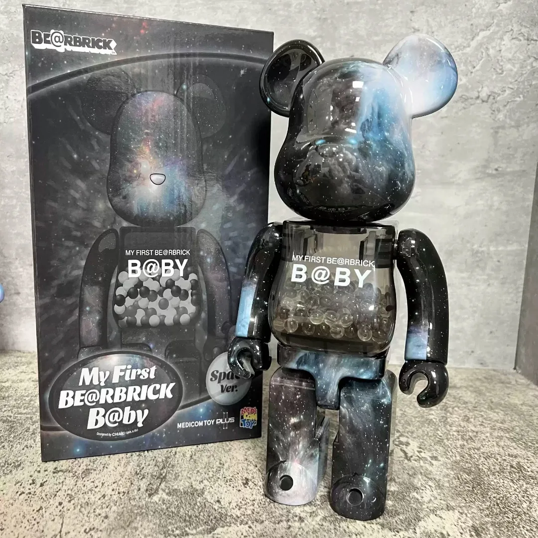 

Bearbrick 400% Starry Sky Qianqiu ABS Plastic Material Joints Rotate with Cracking Sound Foot sole with logo Be@rbrick 28cm