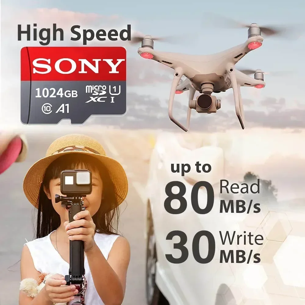 Фото Карта памяти MicroSD SONY, класс 10, 1 ТБ, 512 ГБ, 256 ГБ, 128 ГБ, 64 ГБ, 32 ГБ, Micro SD, TF флеш-карта 32, 64, 128 ГБ, MicroSD для камеры телефона №3
