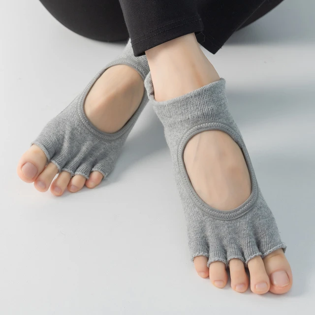 Toeless Non Slip Grip Women Socks Backless Breathable Cotton Women Yoga  Socks Silicone Base Five-toe Ballet Dance Sports Socks - AliExpress