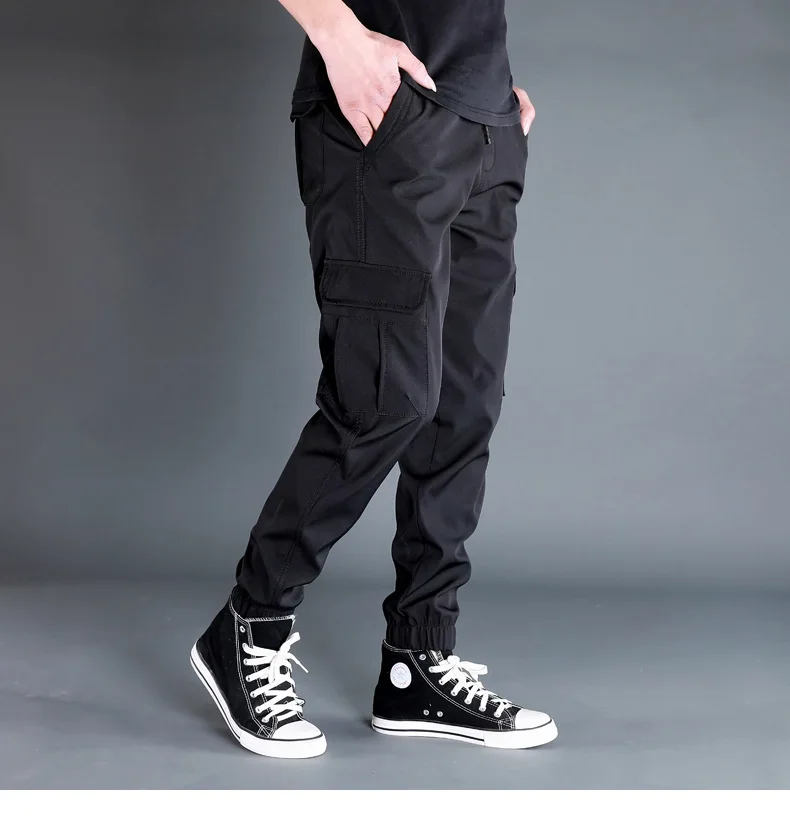 Men Pants Black Joggers Multi Pocket Loose Sport Trousers Spring Autumn Male Casual Sweatpants Cargo Pants Plus Size M-6XL harem pants