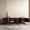 Modern TV Stand for 80+ Inch TVs, 94.48" Walnut Console with Ample Storage – Stylish Entertainment Center for Living Room 6