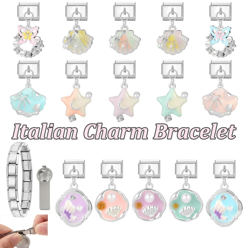 Ocean Series Shell Pendant Stainless Steel Bracelet DIY Making