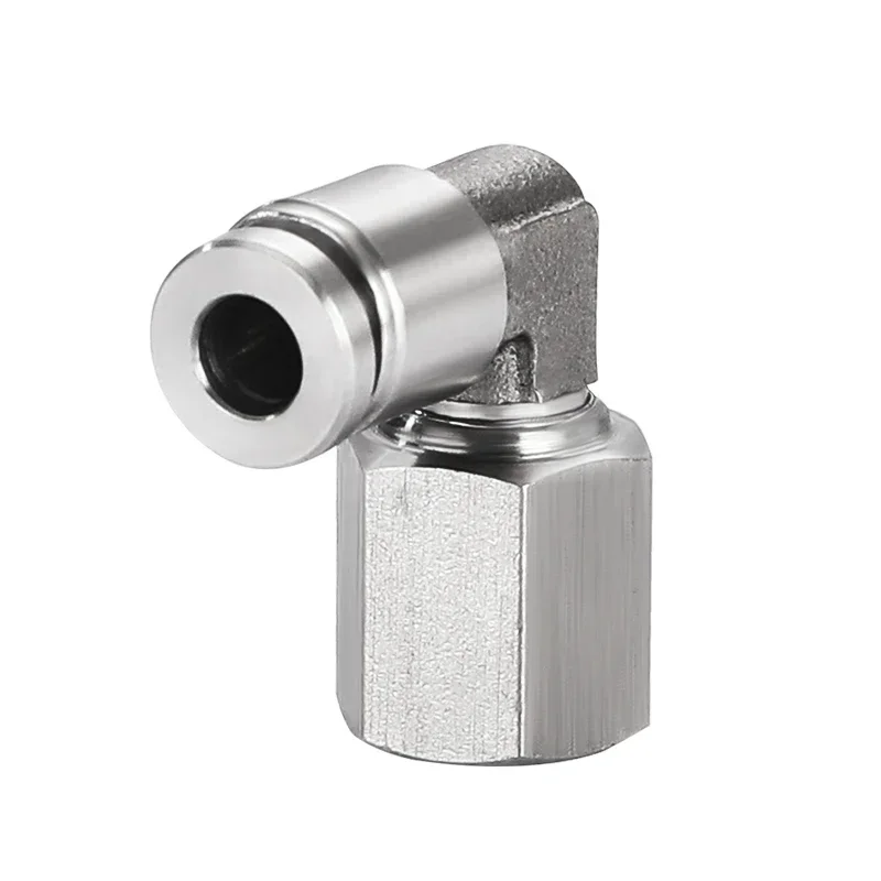 PC PL1/8" 1/4" 3/8" 1/2" 3/4" BSP NPT Female Male Pneumatic Nipple Elbow 304 Stainless Push In Connect Quick Release Air Fitting