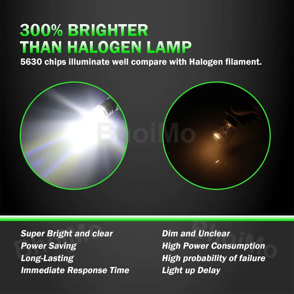 BhoiMo 1156 LED Ʈκ 1157 ÷ ,  ڵ , S25  극ũ  ȣ , 12V, BA15S, BAY15D, P21/5W, P21W, R5W, 2 