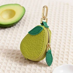 Fruit - Shaped Keychain Coin Purse - Mini Holder & Jewelry Organizer - Ideal Gift (Avocado Color)