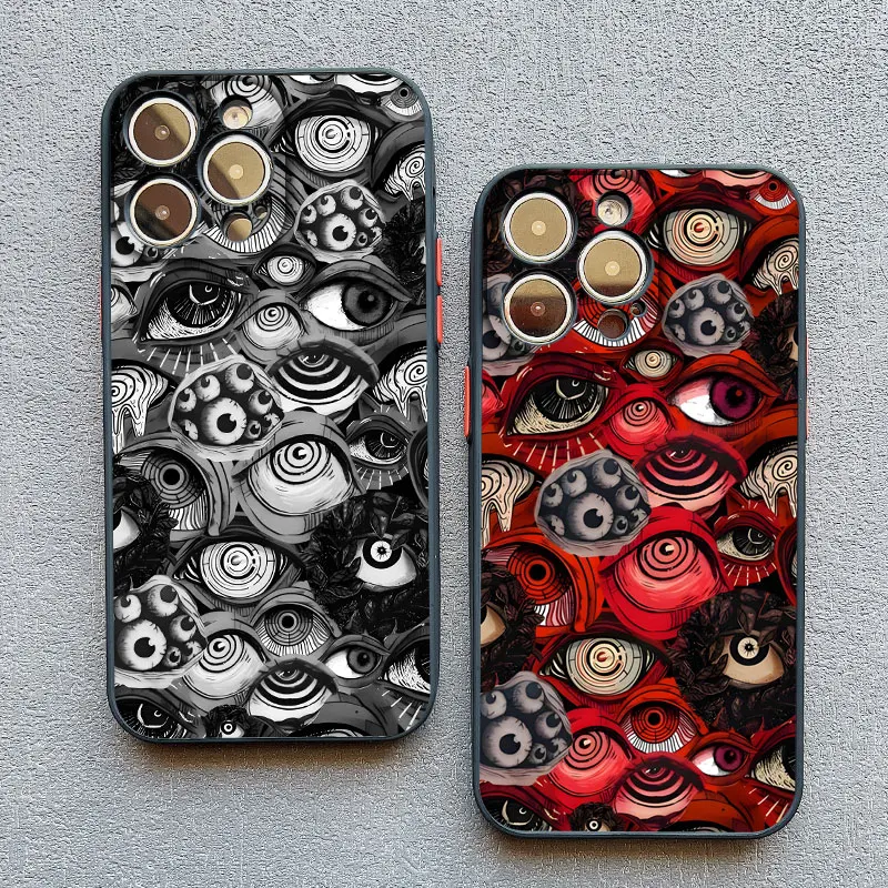 Gotische Gruselige Schwarz-Rote Monster-Augen Handyhülle für iPhone 17 14 13 12 Mini 11 Pro Max 16 15 Pro Max Plus XS XR X Schutzhüllen – Detail 6